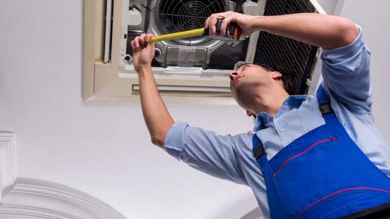 Contractor working on Air conditiong