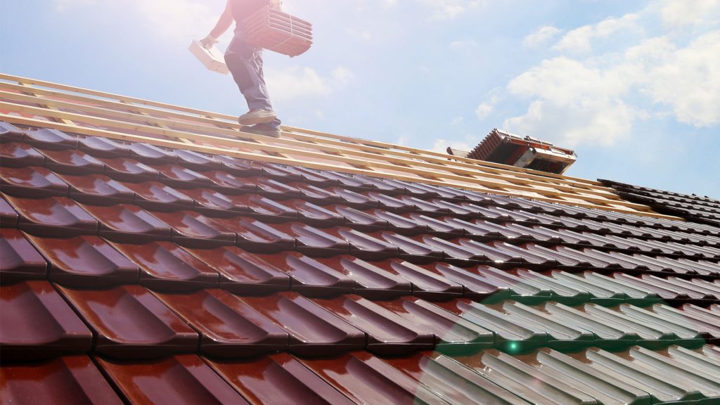 Image of a contractor working on a roof