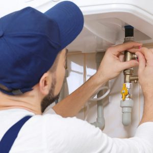 Image of a contractor on a water heater