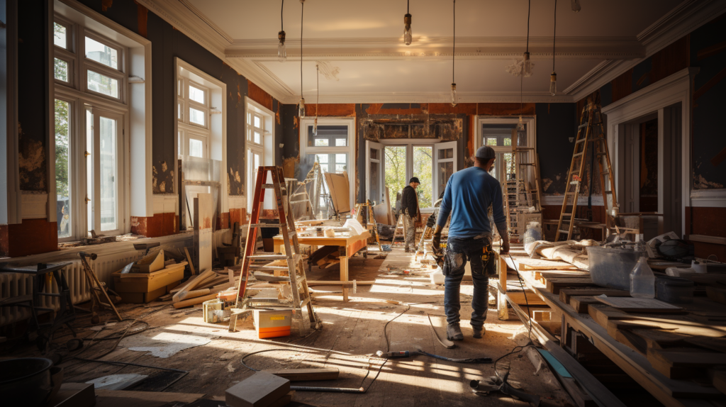 Image of contractors working in a home