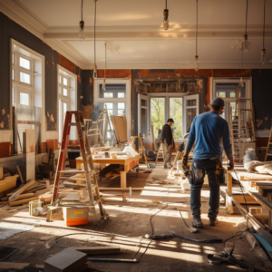 Image of contractors working in a home